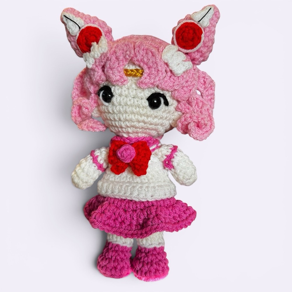 Handmade Crochet Chibi Moon Sailor Moon Inspired Amigurumi Plush Doll Anime 8"